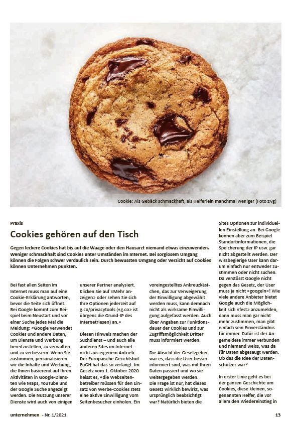 Read more about the article Cookies gehören auf den Tisch. Weniger schmackhaft sind Cookies unter Umständen im Internet.